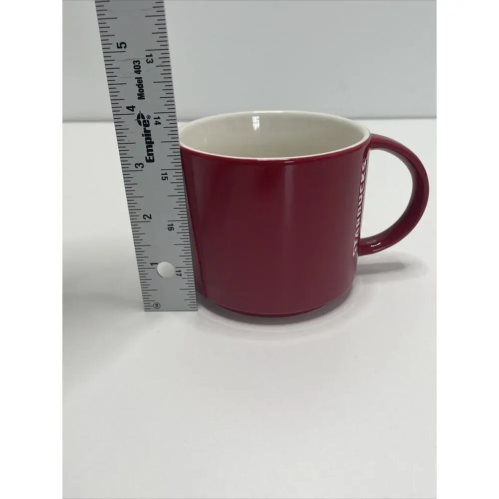 Starbucks Mug Red White Christmas Holiday Stackable 14oz Collectible 2012 Coffee